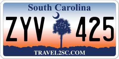 SC license plate ZYV425
