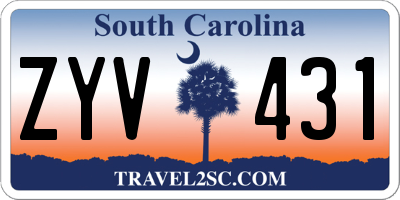 SC license plate ZYV431
