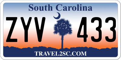 SC license plate ZYV433