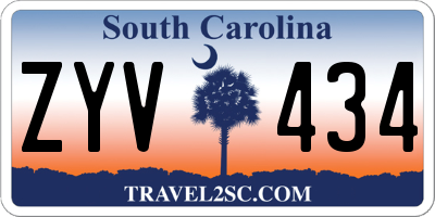 SC license plate ZYV434