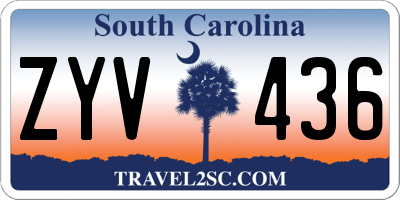 SC license plate ZYV436