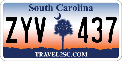 SC license plate ZYV437