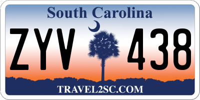 SC license plate ZYV438