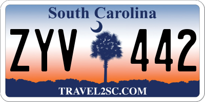 SC license plate ZYV442