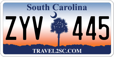 SC license plate ZYV445