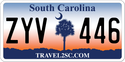 SC license plate ZYV446