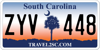 SC license plate ZYV448