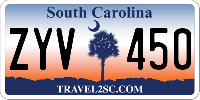 SC license plate ZYV450