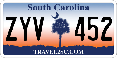 SC license plate ZYV452