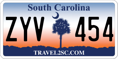 SC license plate ZYV454
