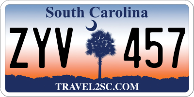 SC license plate ZYV457