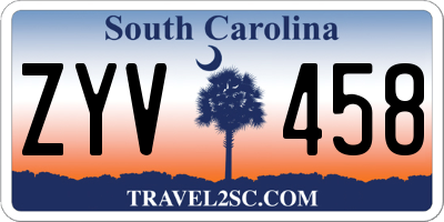SC license plate ZYV458