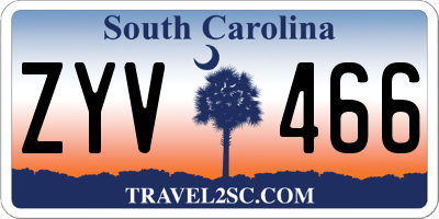 SC license plate ZYV466