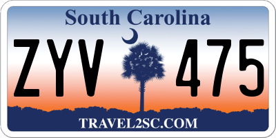 SC license plate ZYV475