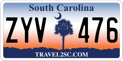 SC license plate ZYV476