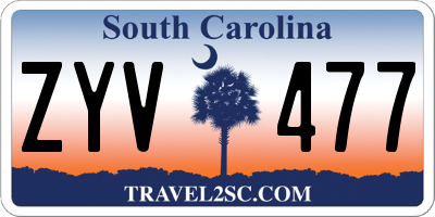 SC license plate ZYV477
