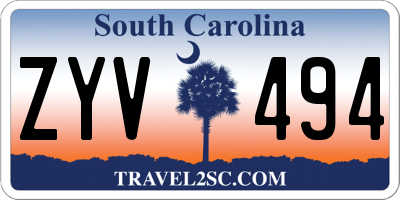 SC license plate ZYV494
