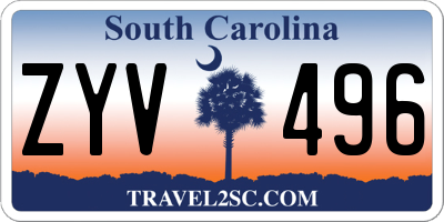 SC license plate ZYV496