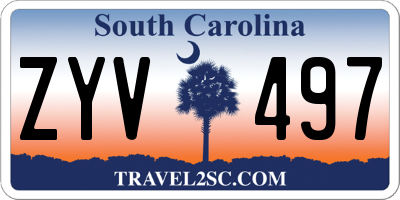 SC license plate ZYV497