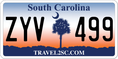 SC license plate ZYV499
