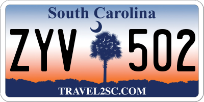 SC license plate ZYV502