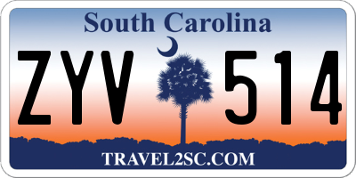 SC license plate ZYV514