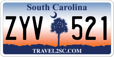 SC license plate ZYV521