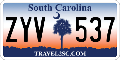 SC license plate ZYV537