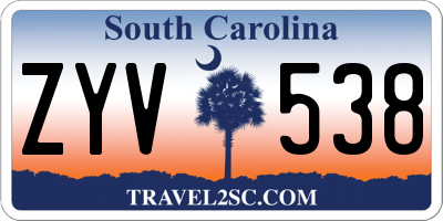 SC license plate ZYV538
