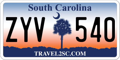 SC license plate ZYV540