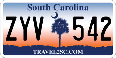 SC license plate ZYV542