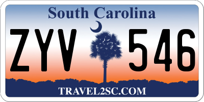 SC license plate ZYV546