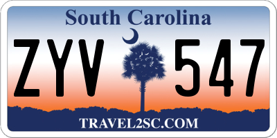 SC license plate ZYV547