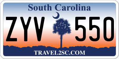 SC license plate ZYV550