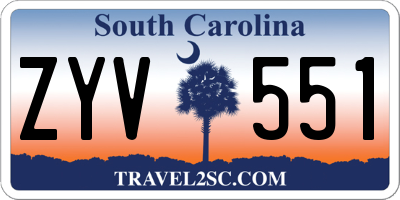 SC license plate ZYV551
