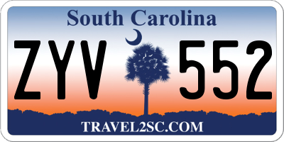 SC license plate ZYV552