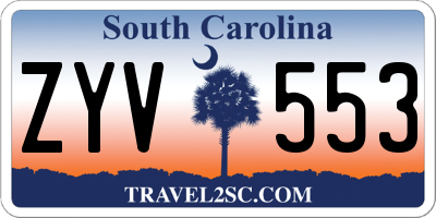 SC license plate ZYV553