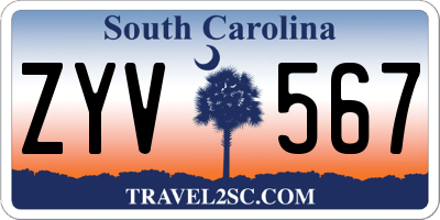 SC license plate ZYV567