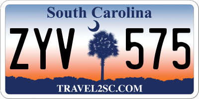 SC license plate ZYV575