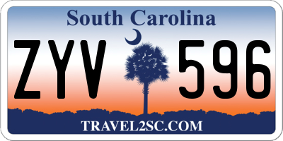 SC license plate ZYV596