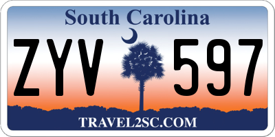 SC license plate ZYV597