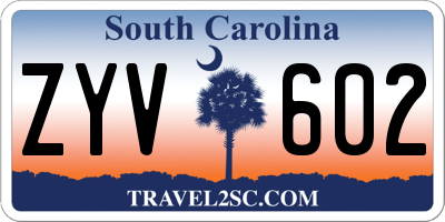 SC license plate ZYV602