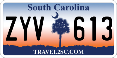 SC license plate ZYV613