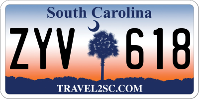 SC license plate ZYV618