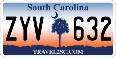 SC license plate ZYV632