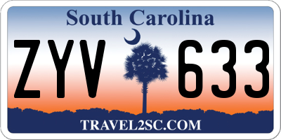 SC license plate ZYV633