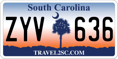 SC license plate ZYV636
