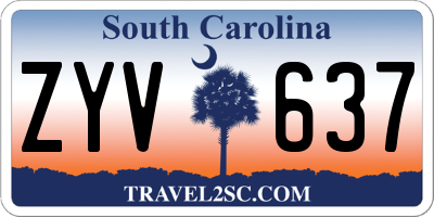 SC license plate ZYV637