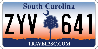 SC license plate ZYV641