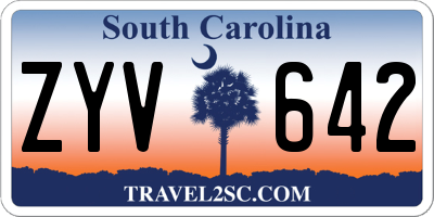 SC license plate ZYV642